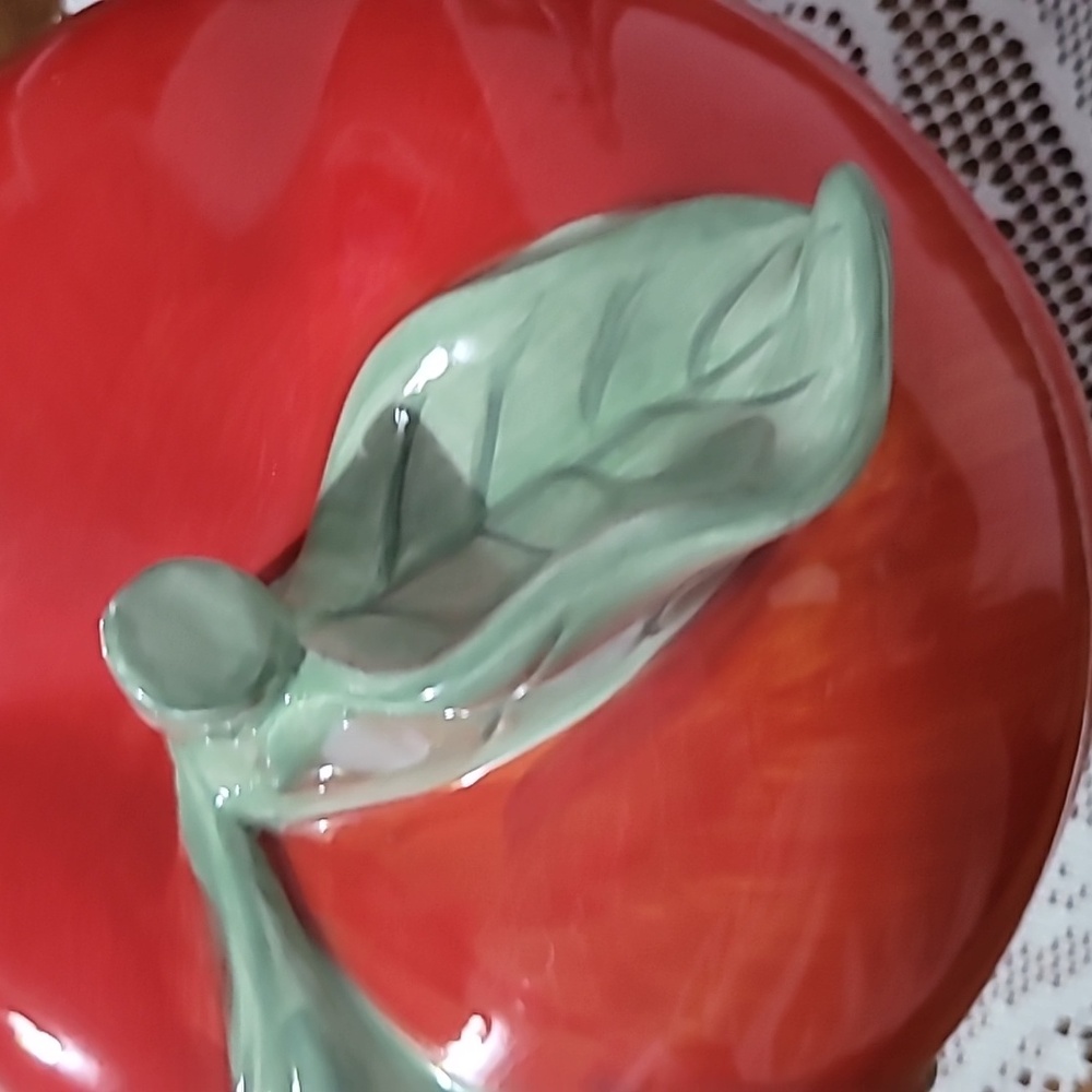 HOME Vintage Red Apple Ceramic Cookie Jar - Picture 4 of 10